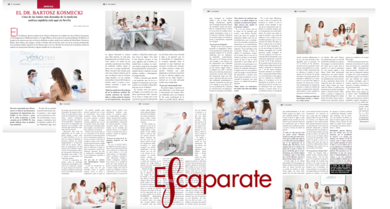 Revista Escaparate: EL DR. BARTOSZ KOSMECKI. Unas de las manos más deseadas de la medicina estética española está aquí en Sevilla.