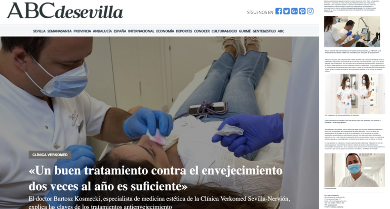 «Un buen tratamiento contra el envejecimiento dos veces al año es suficiente» El doctor Bartosz Kosmecki, especialista de medicina estética de la Clínica Verkomed Sevilla-Nervión, explica las claves de los tratamientos antienvejecimiento.